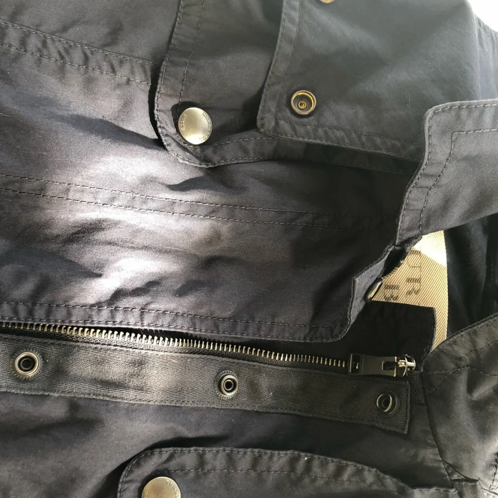 Burberry Navy Blue Hooded Trench Coat - Picture 3 of 8